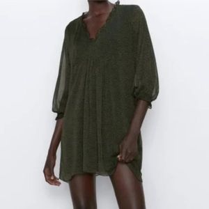 Zara Olive Green Mini Dress